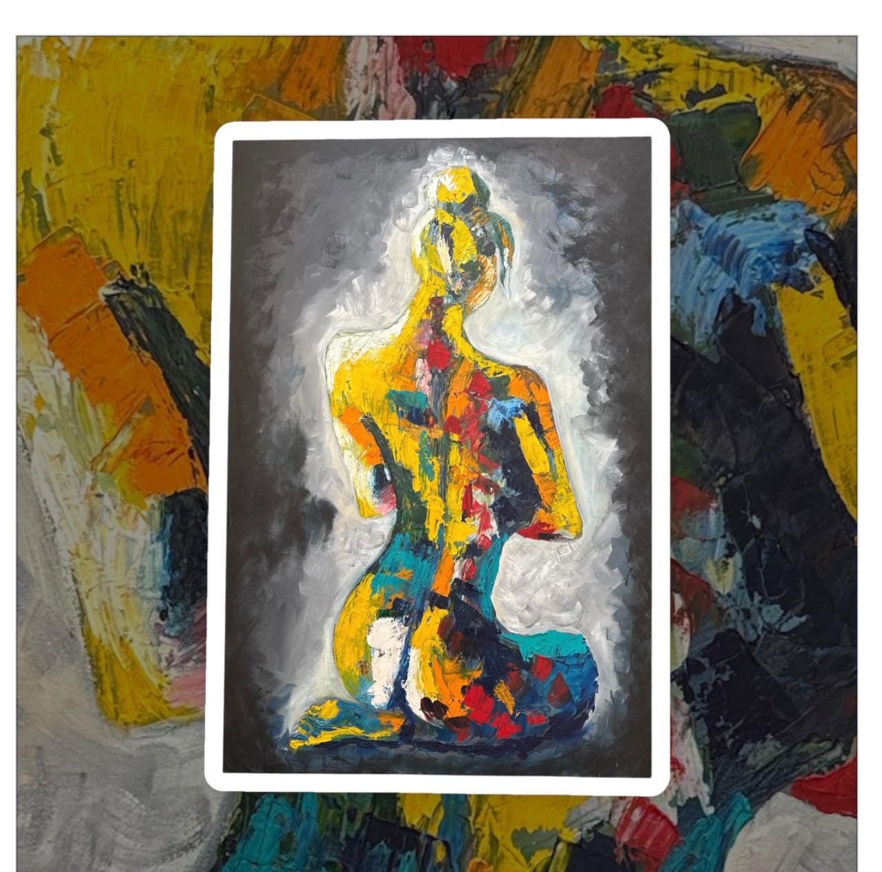 Knife painting with oil base colours