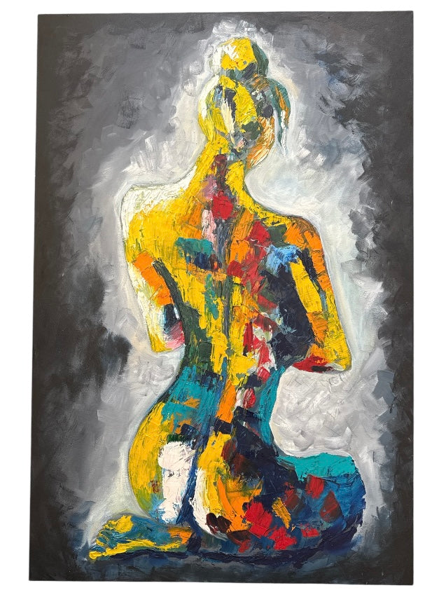 Knife painting with oil base colours