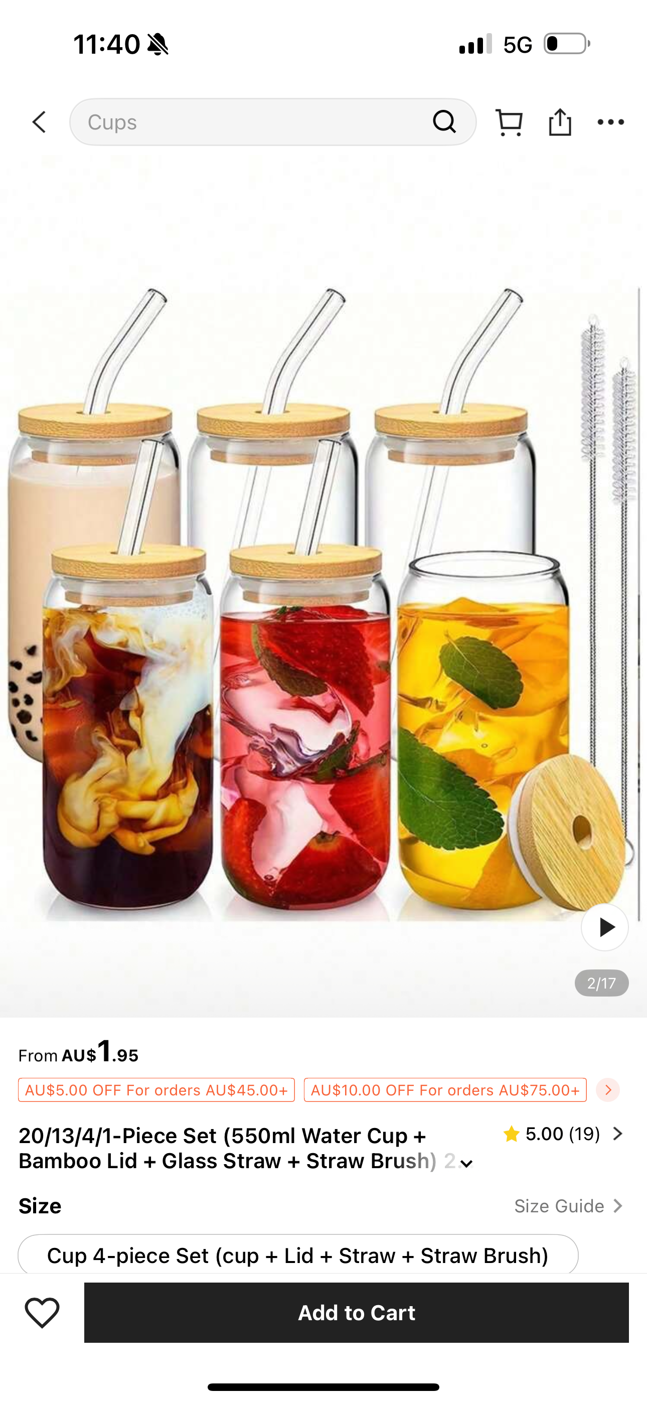 Plain glass with straw and lid