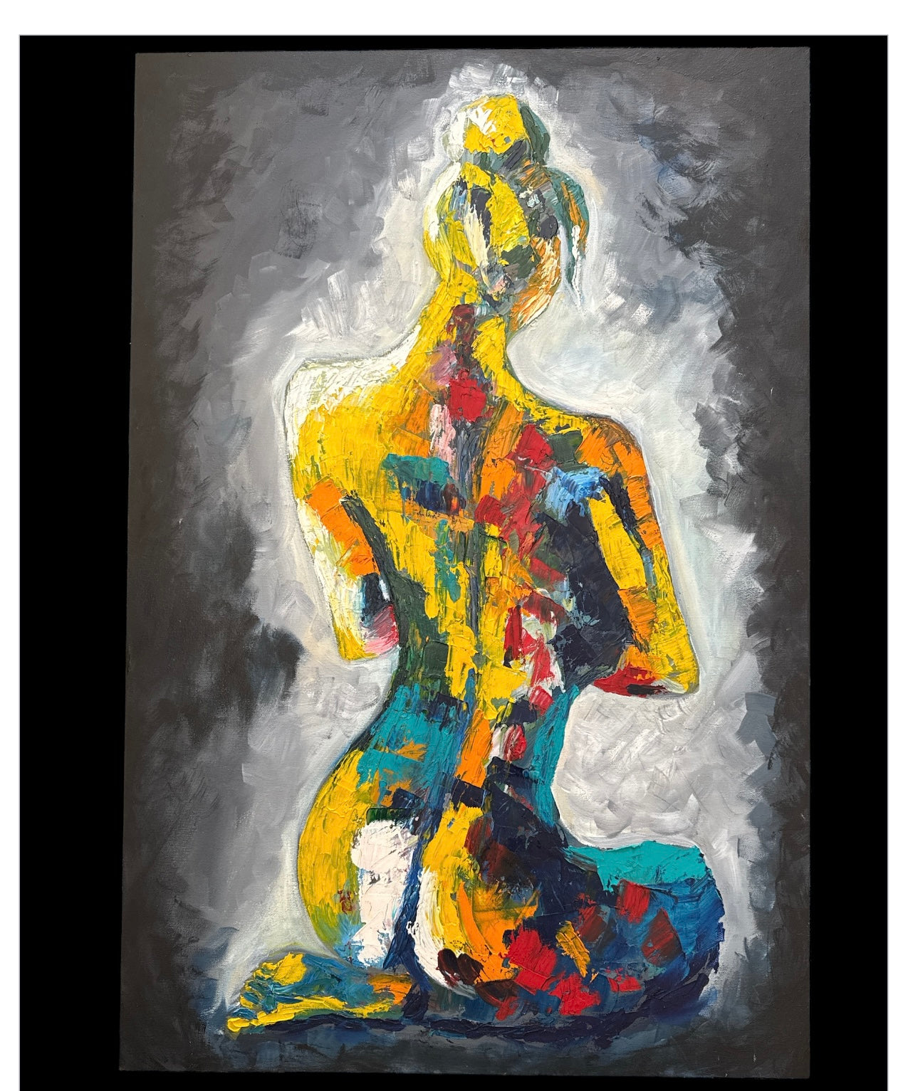 Knife painting with oil base colours