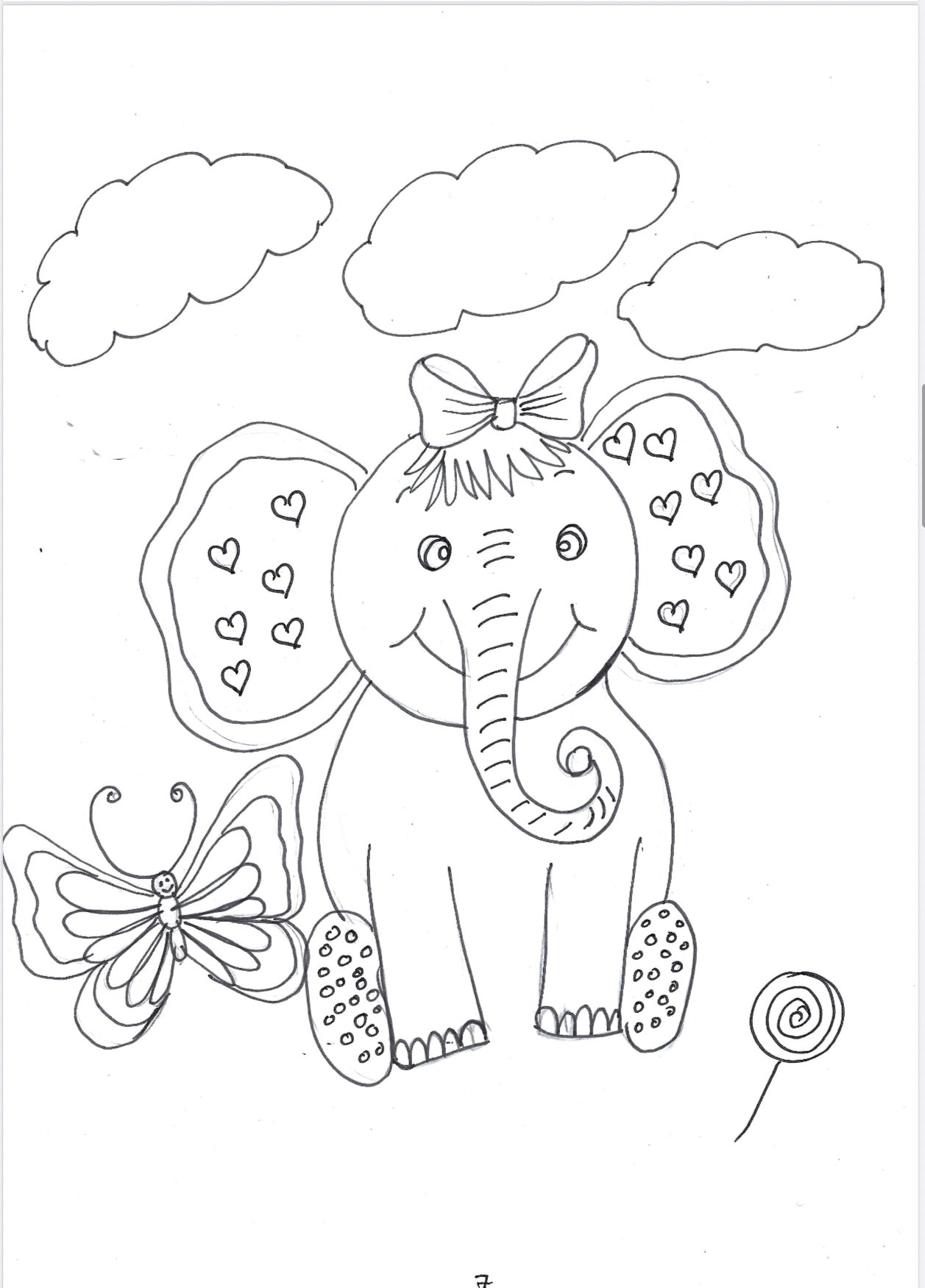 Kids colouring book hand drawn book