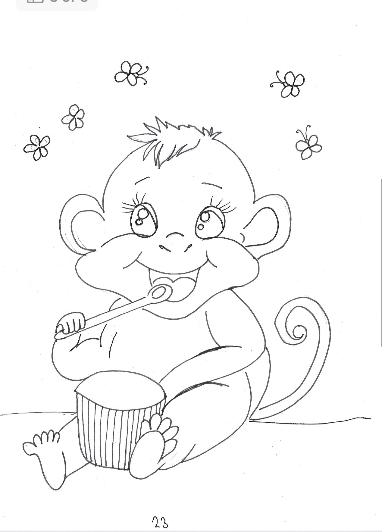 Kids colouring book hand drawn book