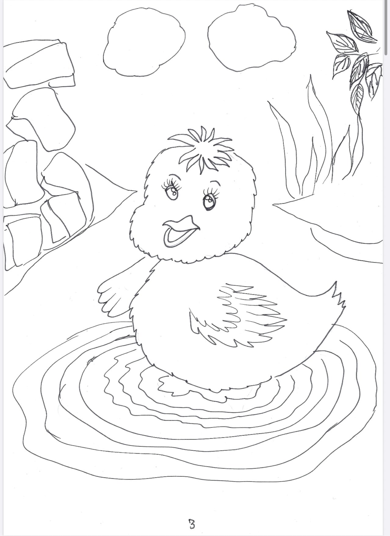 Kids colouring book hand drawn book
