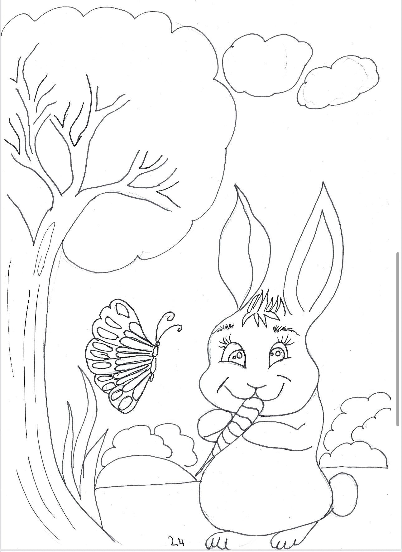 Kids colouring book hand drawn book