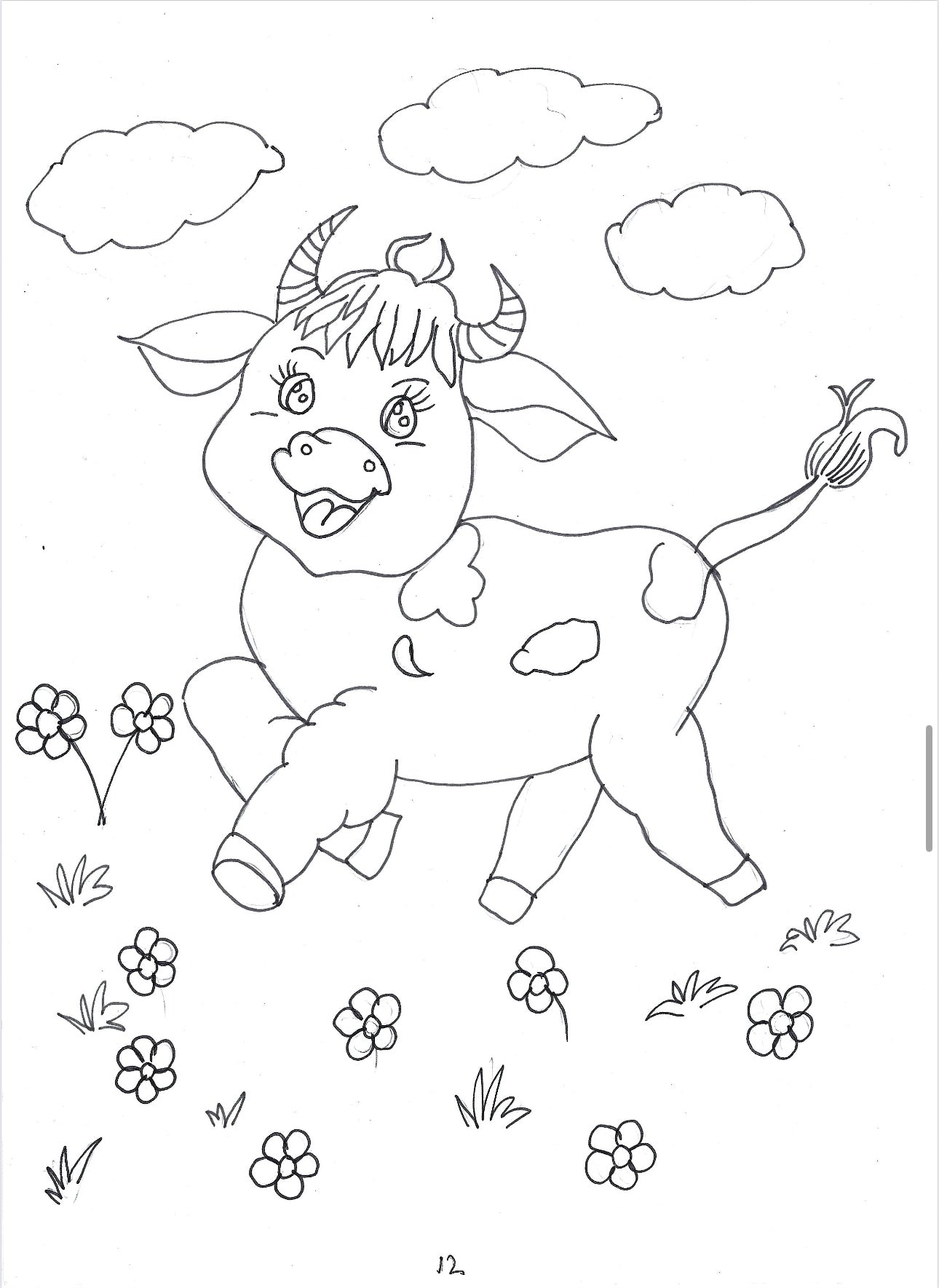 Kids colouring book hand drawn book